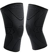 HiRui Knee Brace Knee Compression Sleeve [2 Pack] for Men Women - Knee Support for Running, Baske...