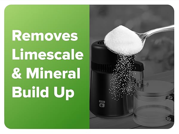 limescale and mineral buildup removal for water distillers