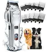 oneisall Dog Clippers for Grooming for Thick Heavy Coats/Low Noise Rechargeable Cordless Pet Shav...