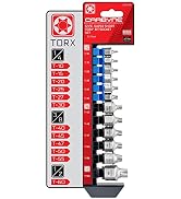 CARBYNE Super Short Torx Bit Socket Set - 12 Pieces | T-10 to T-60 Sizes, S2 Steel, Corrosion Res...
