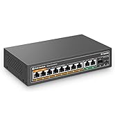 MokerLink 11 Port Gigabit PoE Switch with 8 PoE+ Port, 2 Gigabit Uplink, 1 SFP Port, 120W AI Dete...