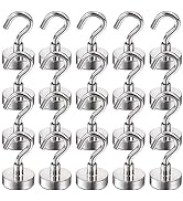 DIYMAG Magnetic Hooks, 25Lbs Strong Magnet Hooks for Kitchen, Home, Cruise, Workplace, Office and...