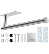 2nd Gen Paper Towel Holder Under Cabinet No Drilling, [More Sturdy] Self Adhesive or Drilling Pap...