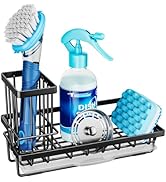 Consumest Sponge Holder for Kitchen Sink - Kitchen Sink Caddy Organizer with Removable Drip Tray ...