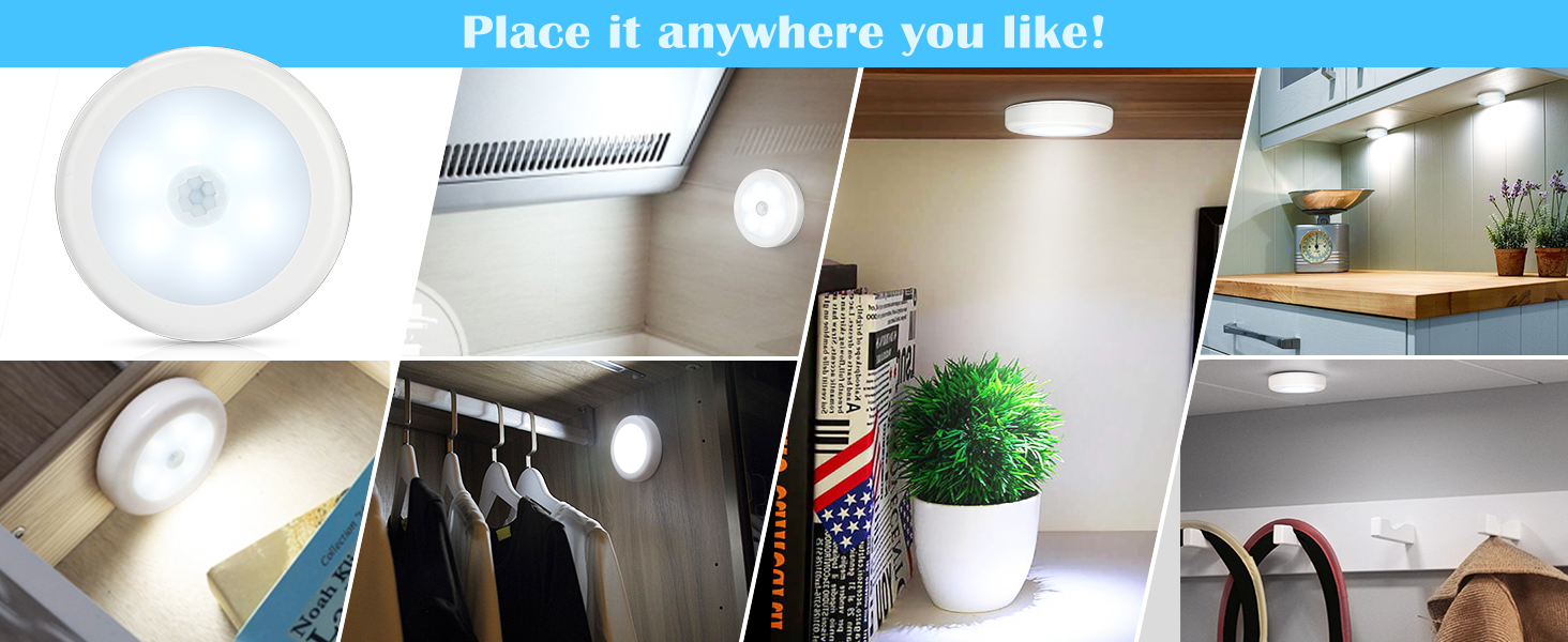 4 Pack Motion Sensor LED Night Light