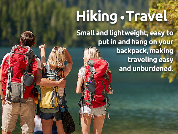 Small Bluetooth speaker, easy to put in and hang on your backpack, making traveling easy