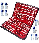 Premium A2ZSCILAB 112 Pieces Veterinary Needle Holder Scissors Hemostat Forceps Tweezers Scalpel ...