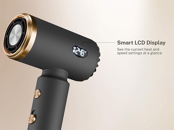 LCD Display, Temperature Display, Smart Hair Dryer