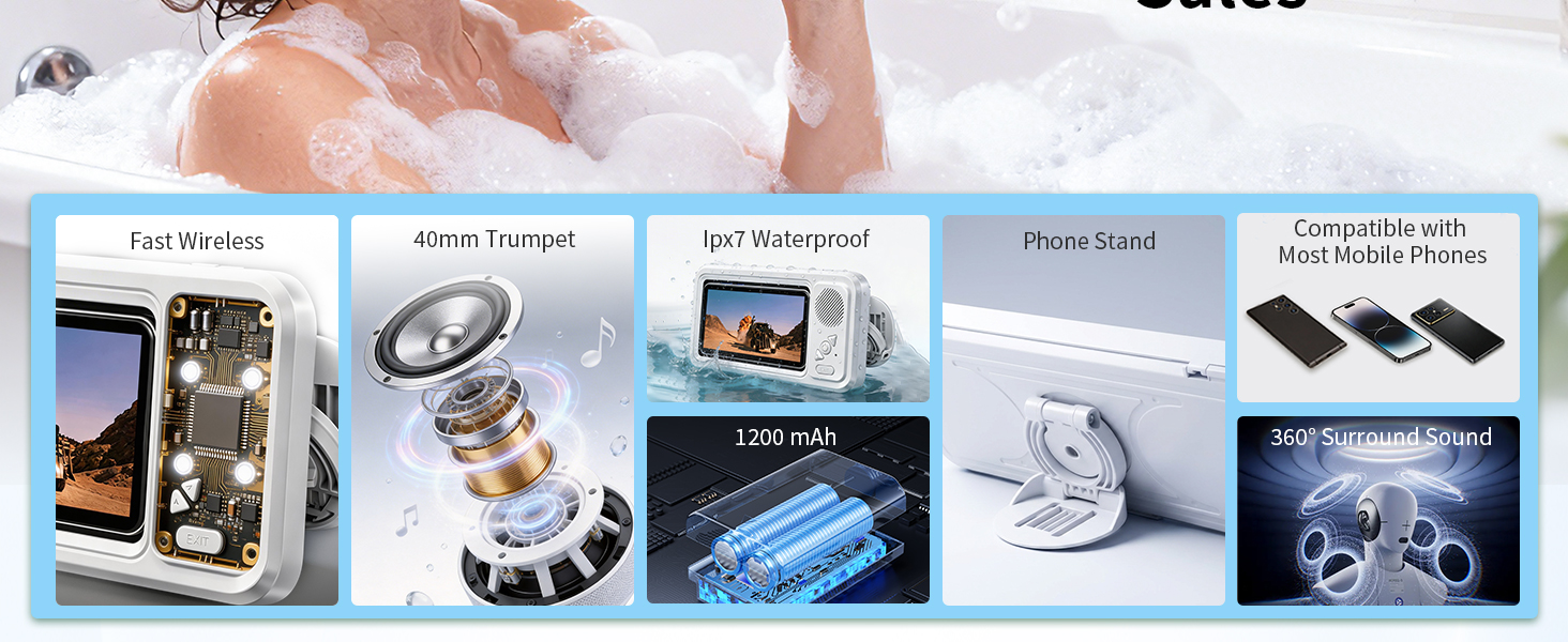 shower phone holder waterproof