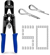 Sanuke Wire Rope Crimping Tool Kit, Professional Wire Rope Crimper and Cutter for Aluminum Oval S...