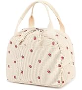 Lunch Bag Women, Lunch Box Men,Small Leakproof Cute Corduroy Lunch Tote Bags,Large Capacity Reusa...