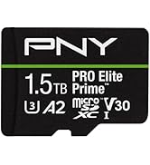PNY 1.5TB PRO Elite Prime Class 10 U3 V30 A2 microSDXC Flash Memory Card - 200MB/s, Class 10, U3,...