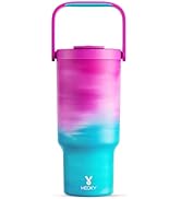 Meoky 32 oz Tumbler with Handle, Tumbler with Lid and Straw, Stainless Steel Travel Mug, 100% Lea...