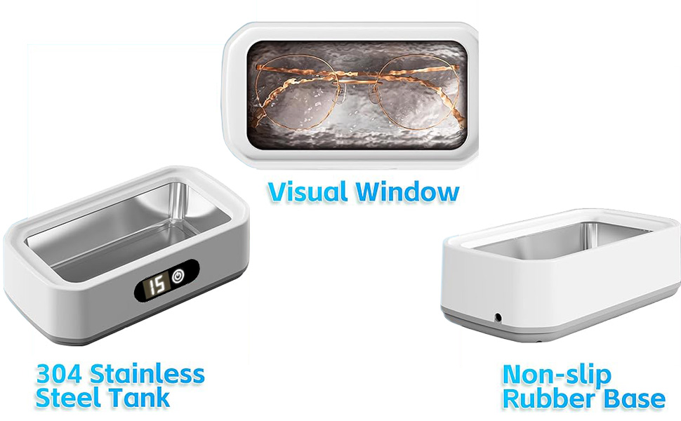Ultrasonic Jewelry Cleaner, 48KHz Ultrasonic Cleaner Machine for Jewelry
