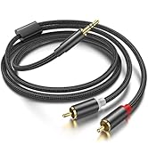RCA to 3.5mm Cable, Aux to RCA Headphone Male to Male Jack Adapter Nylon Braided 1/8 to RCA Audio...