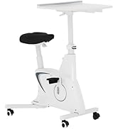 FLEXISPOT Exercise Bike with 2D Desktop, Space Saving Under Desk Bike with Removable Desk, Statio...