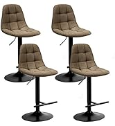 COSTWAY Bar Stools Set of 4, Height Adjustable Modern 360 Degrees Swivel Barstools with Footrest,...