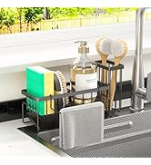 MODRACKLY Sponge Holder &amp; Sink Caddy Organizer - Rustproof Kitchen Sink Organizer with High Brush...