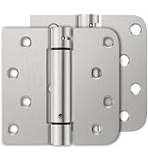 Luxbaro 2 Pack Self Closing Door Hinges, 4 Inch Spring Loaded Hinges with Square &amp; 5/8'' Radius C...