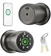 Leydebong Keyless Entry Fingerprint Door Knob, Smart Biometric Door Lock with Keypad Passcode Doo...