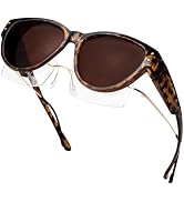 Face Shadow Polarized Sunglasses Fit Over Glasses Cat Eye Sunglasses for Women to Go Over Glasses...