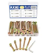 Baby Bed Crib Screws Hardware Replacement Kit, 25-Set M6x40mm/ 50mm/ 60mm/ 70mm/ 80mm Hex Drive S...
