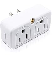 SYCON Adapter Outlet Extender, 2-Prong Mini Wall Plug, Multi Outlet Splitter with 4 Outlets