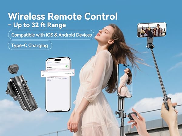 Selfie Stick Tripod With Remote Phone Tripod With Remote Tripod For iPhone With Remote Bluetooth