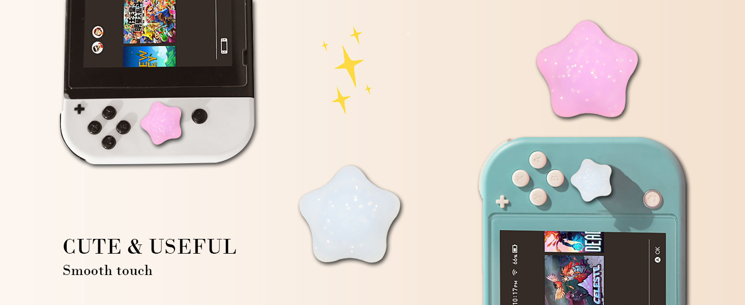 switch thumb grips caps joycon button cover glitter bling star