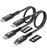 JBTOP 80Gbps USB Data Cable(1.5FT, 2packs) USB C to USB C 240W for Thunderbolt 5, Bandwidth for 1...