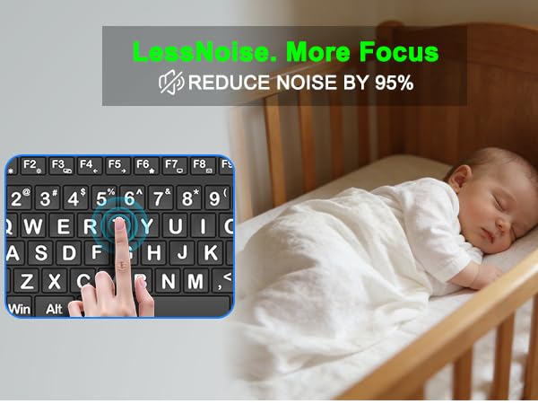 Keyboard Large Print Keyboard Ergonomic Keyboard Large Key Wrist Rest quiet