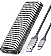ORICO M.2 SATA SSD Enclosure Reader USB3.2 6Gbps, Tool-Free Type-C External SSD Adapter Support U...