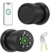 Leydebong Keyless Entry Fingerprint Door Knob, Smart Biometric Door Lock with Keypad Passcode Doo...