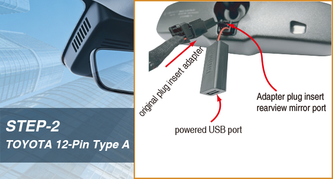 Toyota Sienna dash cam power adapter plug &amp;amp; play dash cam adapter rear view mirror dash cam adapter