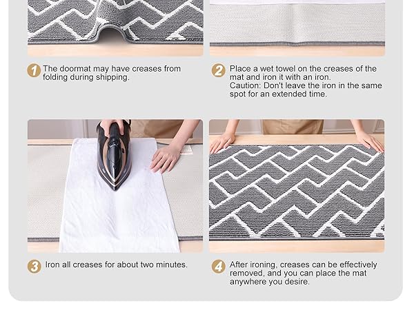 If your floor mats' doormat has creases, try A Simple Method to Remove Creases from the Doormat