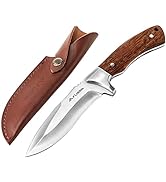 Flissa Fixed Blade Knife with Sheath, 9.8'' Full Tang Hunting Knife with High Carbon Steel Blade,...