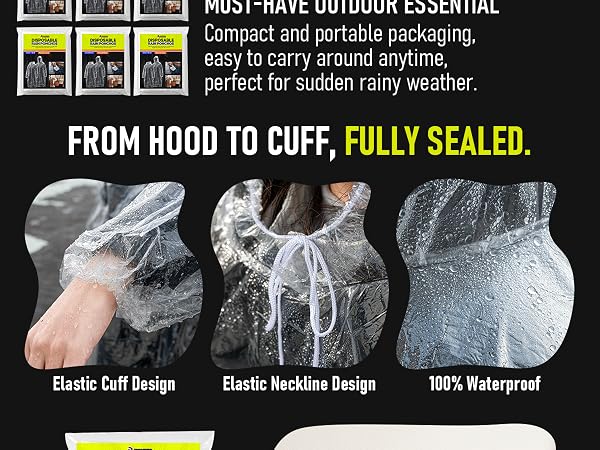 Cute clear poncho for women with hood, see through design for beach and spring.