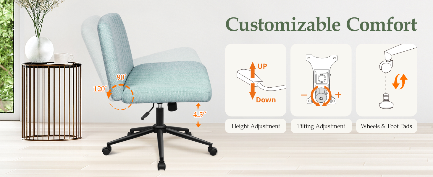 home office desk chairs, salon chair, swivel chair, desk chair with wheels, back support, casters