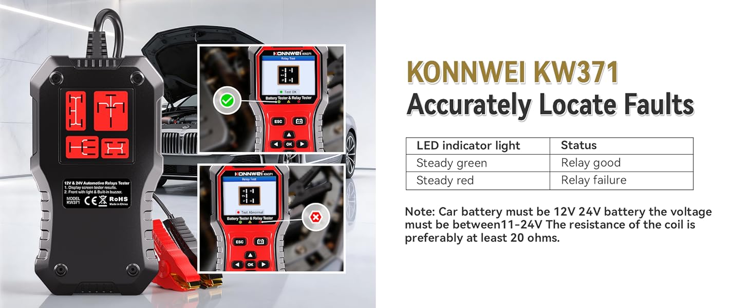 Battery Tester &amp;amp; Relay Tester 2 IN 1