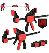 3-Piece 6 Inch Bar Clamps for Woodworking with Clamp Connector, 6" Quick-Release Wood Clamps with...