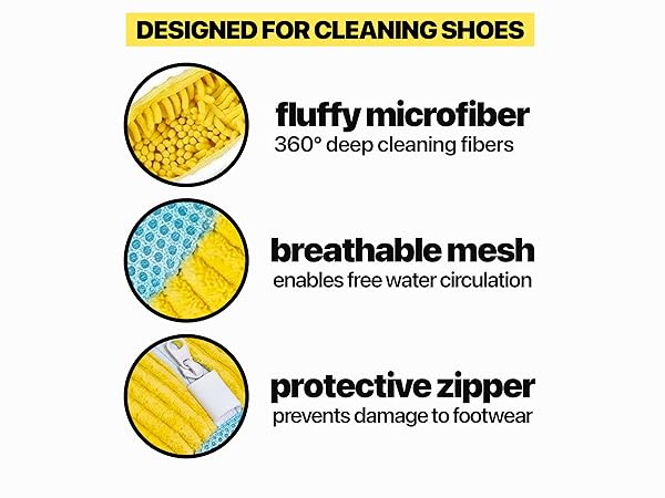 Shoe Washing Machine Bag - Laundry Shoe Bag for Washer and Dryer Shoe Cleaning Bags Yellow 2Pcs