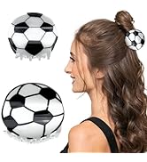 2 Pcs Football Hair Claw Clips Sports Hair Clips Fancy Non-Slip Hair Barrettes Vintage Hair Jaw C...