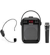 ZOWEETEK Wireless Voice Amplifier Handheld and Headset Microphones for Teachers, Voice Amplifier ...