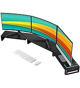 EAXBUX Monitor Stand with Wireless Charging and 4 USB Ports, Steel Monitor Stands for 3 Monitors,...