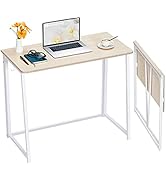 WOHOMO Folding Desk, Small Foldable Desk 31.5" for Small Spaces, Space Saving Computer Table Writ...