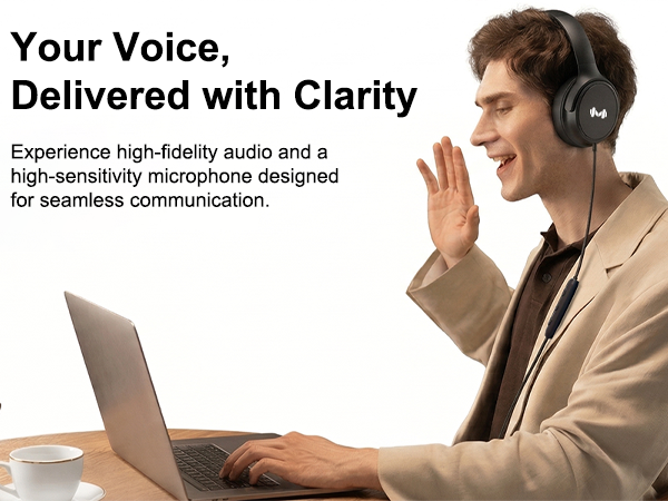 Wired headphones with built-in mic for clear calls.