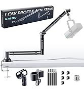 Low Profile Mic Arm, 360° Rotatable Microphone Boom Arm Mic Stand for Fifine AM8 K669B Blue Yeti ...