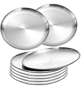 304 food Grade Stainless Steel Dinner Plate for Main Dishes, Grilled Meat, Dessert, Salad, and Fr...
