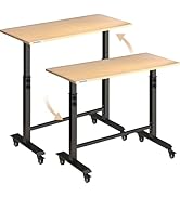 LARBANKE 43'' Adjustable Workbench, Precision Scale Workbench with Silent Universal Wheels and Fo...