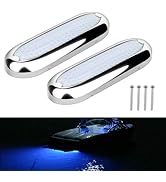 RVZONE Underwater Marine LED Boat Lights, 8.2 in 3000LM 12V 8W IP68 Waterproof Stainless Steel Bo...